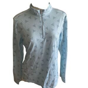 Nivo SPF 50 Quarter Zip Top - S blue blue print , nylon spandex